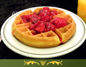 waffles with strawberries